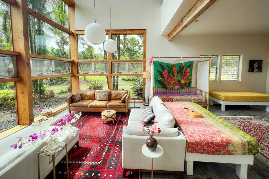 Jungle Haven Ocean Front Eco Villa On Fruit Farm Pahoa Bagian luar foto