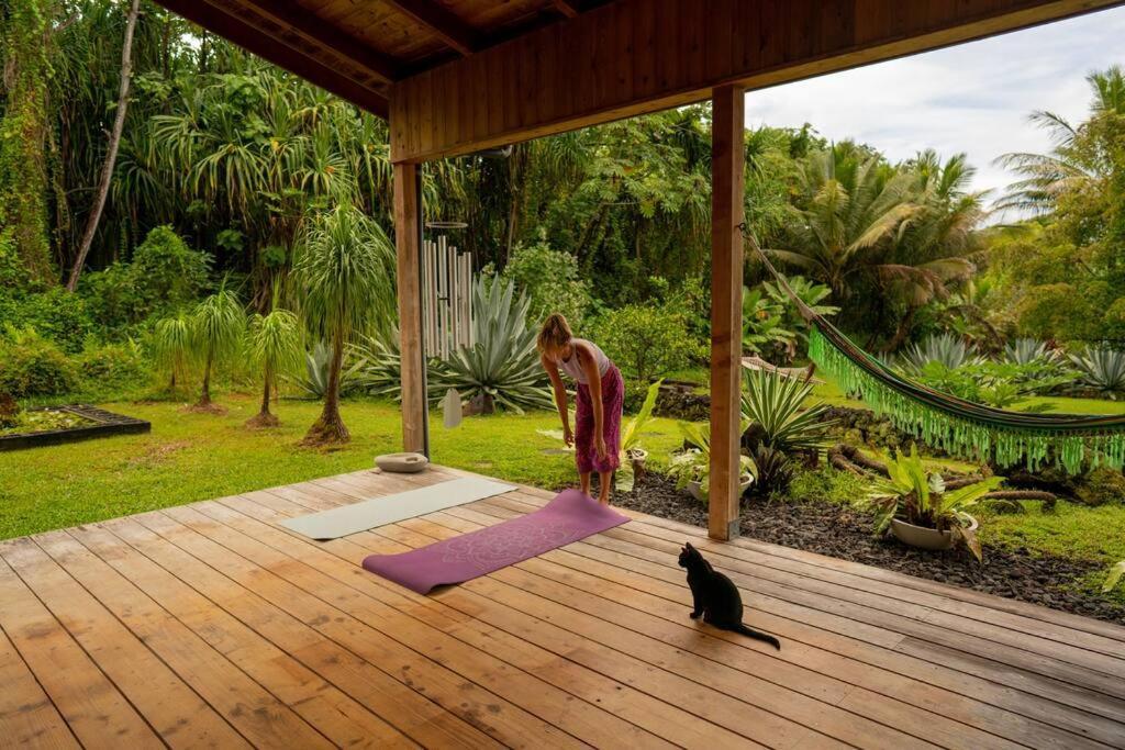 Jungle Haven Ocean Front Eco Villa On Fruit Farm Pahoa Bagian luar foto
